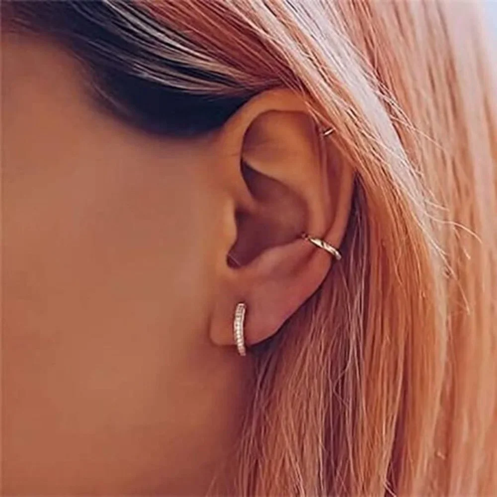 Cubic Zirconia Huggie Earrings